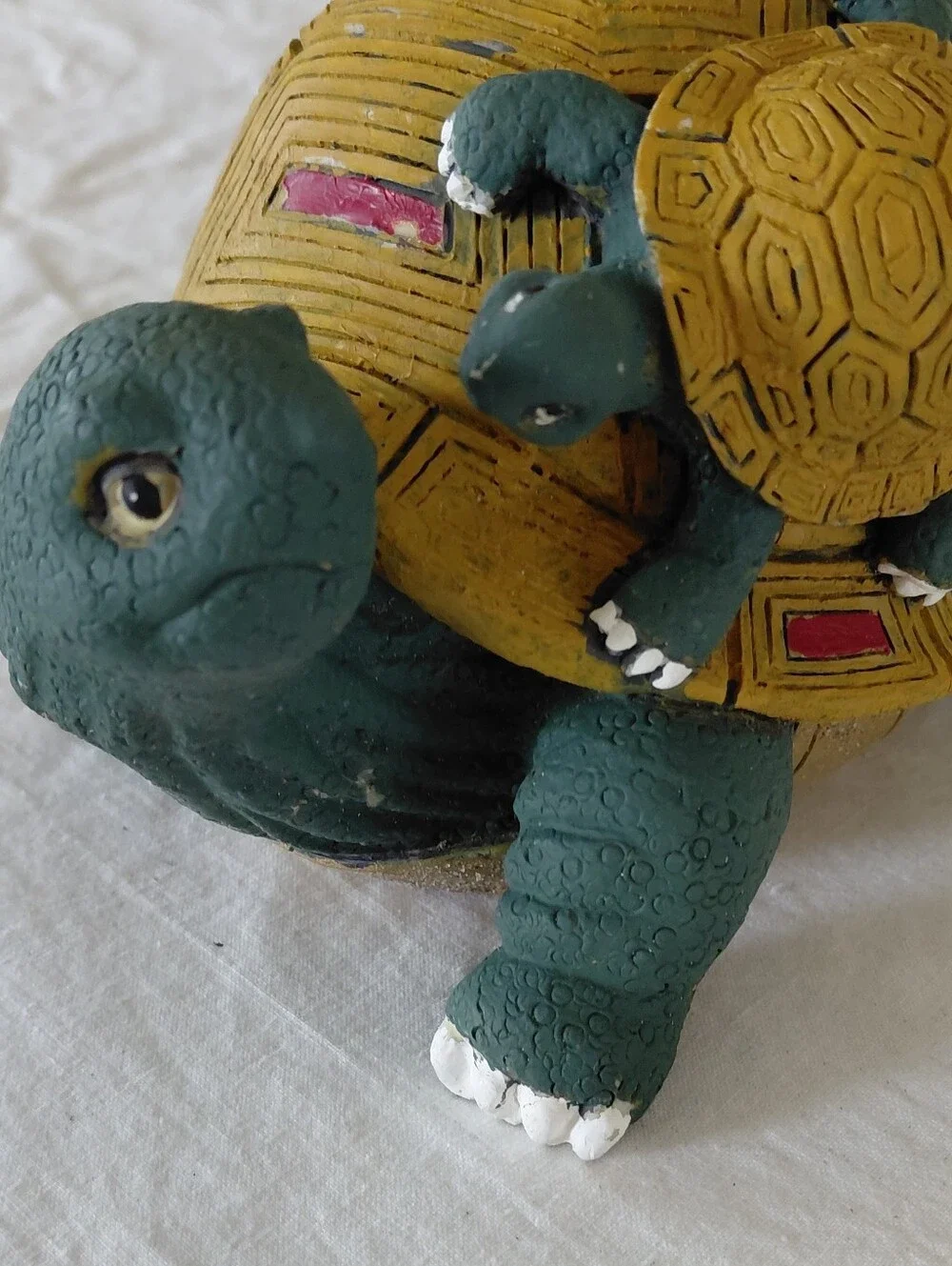Decorative Turtle Terrarium Ornament - Yellow & Green